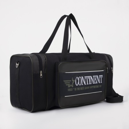 Sports bag with lightning, 3 outer pockets, black color/hucks