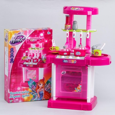 Game set "Fashionable kitchen", Winx, in a suitcase, with accessories, light, sound, height 65.5 cm
