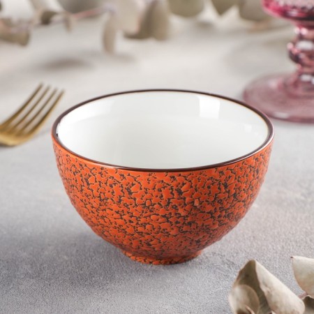 Porcelain bowl SPLASH, D = 10 cm, 250 ml, Orange color