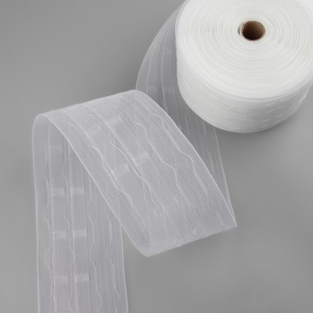 Curtain tape, organza, 8.5 cm, 25 ± 1 m, transparent color-3