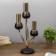 Summary Metal for 3 candles "Dark Knight" black matte with gold 21x38x15 cm