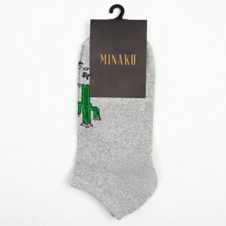 Minaku socks "Cacti", gray color, size 38-39 (25 cm)-3