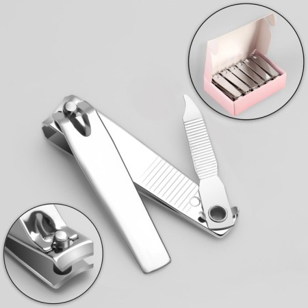 Kusachki-cannips are manicure, with a file, 5.5 cm, packing 12 pcs in a box, silver color-1