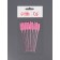 Brushes for eyebrows and eyelashes, set - 10 pcs, 9.5 cm, pink/transparent color