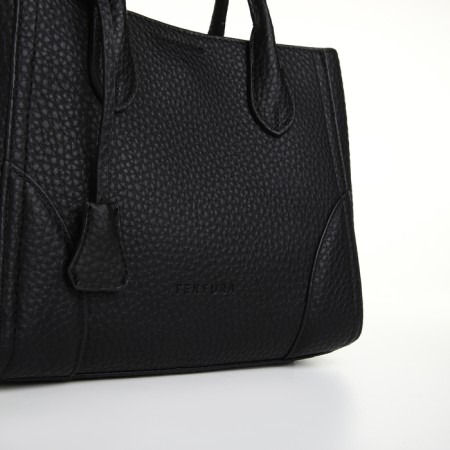 Bag Textura, 25*7*21, OD with zipper, regure belt, black-6