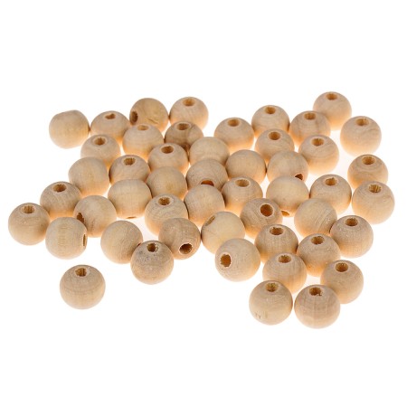 Wooden beads d = 10 mm (set 15 g) without coating