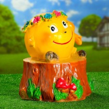 Садовая фигура "Колобок с венком" 45х35х35см