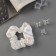 Hair set "Jesse" (elastic band 7 cm, 3 crab 2 cm) white