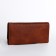 Women's wallet on the button, brown color