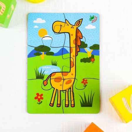 Puzzle 6 elements "giraffe", element: 4.7 × 5 cm
