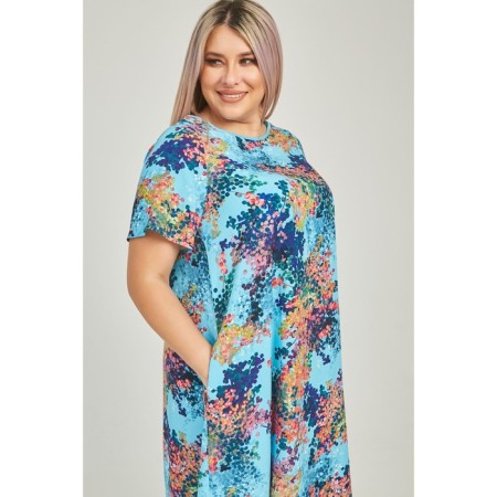 Women's dress, size 54, blue color-5