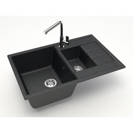 Kitchen is a kitchen from Zett Lab stone. 210/Q4, 755x500x218 mm, matte, mortise, black-1