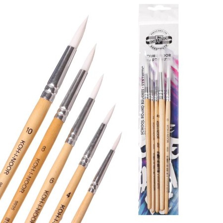 System Synthetics 5 pieces Koh-I-Noor No. 2, 4, 6, 8, 10, round, blister