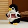 Soft toy "Penguin" in a fur coat, 19 cm, black color
