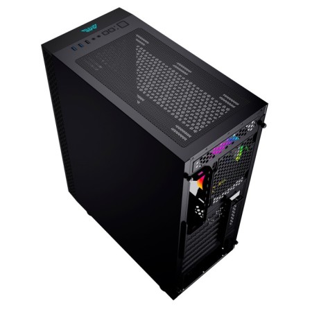 The GMNG GG-CC120 case is black without ATX 5x120mm 5x140mm 2xusb2.0 1xusb3.0 Audio Bott PSU-4