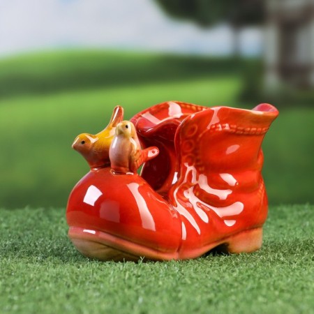 Kashpo "Boths with Red Birds" 8*13*10 cm-2