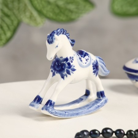 Souvenir "Horse-rock", 10 x 3 x 9 cm, gzhel, cobalt-1