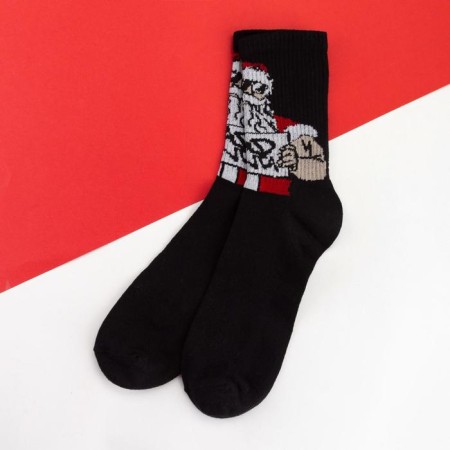 New Year's socks KAFTAN "Bad Santa" Size 41-44 (27-29 cm), black color-1
