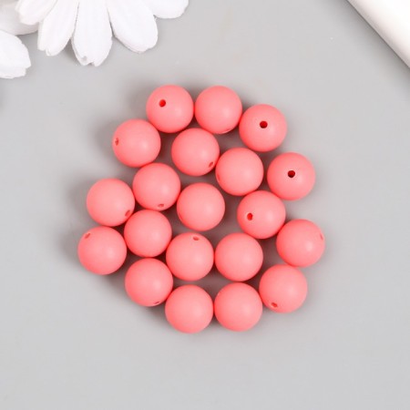 Beads for creativity plastic "Pink" matte d = 1.2 cm set 20 grams-2