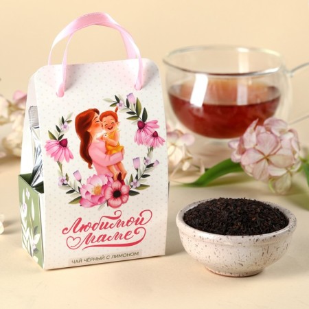 Black tea "Beloved Mom" ​​in a box-package, taste: lemon, 50 g.-1