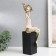 Souvenir Polystone "Girl in Cuba, with pigtails" white-gold 15x10x37 cm