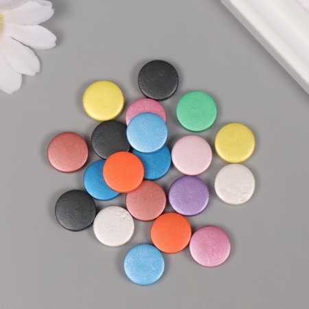 Beads for creativity wood "Plaint metallic" set 20 pcs 1.5x1.5x0.5 cm
