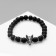 Bracelet Unisex "Bastion" wolf, black color with black silver, d = 7 cm