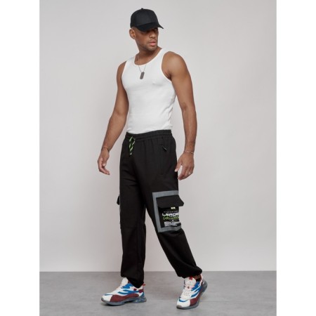 Sports male trousers, size 54, black color-1