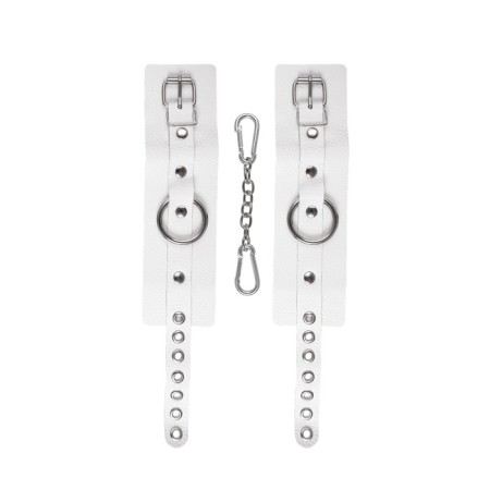 Handcuffs Pecado BDSM, soft with grirts, genuine leather, white-4