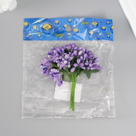 Decorative bouquet "Berries" (12 pcs Pack) Length 9.5 cm, col. lilac-3