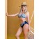 Female bathing suit, size 52, blue, yellow color