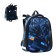 School backpack 38 x 30 x 16 cm, ergonomic back, stavia "quest", multicolor/blue