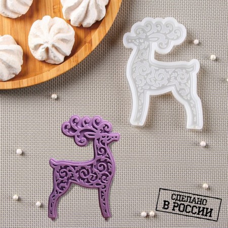 Silicone Mold "Deer", 11 × 7.5 cm, transparent color