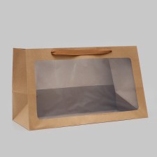 Gift package with a window, craft, 50 x 30 x 25 cm