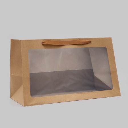 Gift package with a window, craft, 50 x 30 x 25 cm