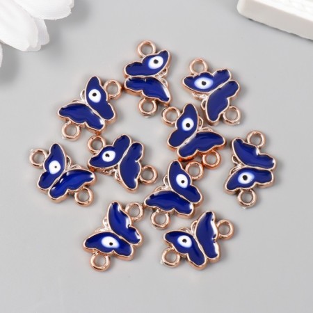 Decor for creativity plastic for metal "Butterfly from the evil eye" set of 10 pcs 1.1x1.7 cm-2