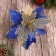 Decor "Cold Flower" 27x20 cm, blue-gold