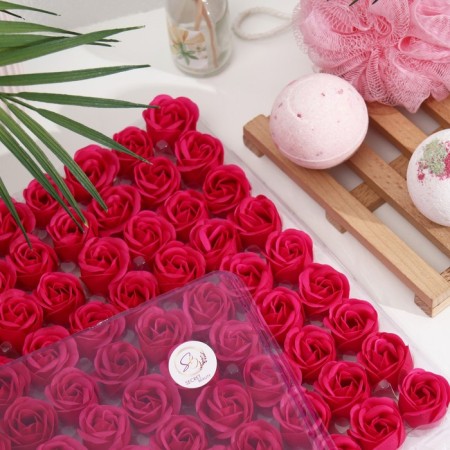 Roses soap fuchsia, set 81 pcs-3