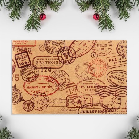 Wooden postcard "Merry Christmas and New Year!" deer 8.2 x 11.5-3