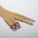 Women's belt, width 6.8 cm, metal buckle, eyelets, beige color
