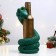 Figure "Snake with a bottle" Emerald, 30cm