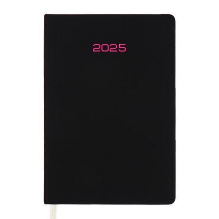 Dated diary 2025, Devente. Flag, A5 168 sheets, Devente. Duo, a hard cover to leatherette with foam rubber, silkography, perforation, liesse, block 70 g/m2