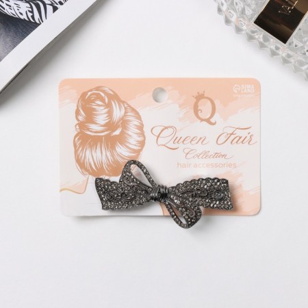Hair hair clip "Patricia" bow, 7 cm, black-2