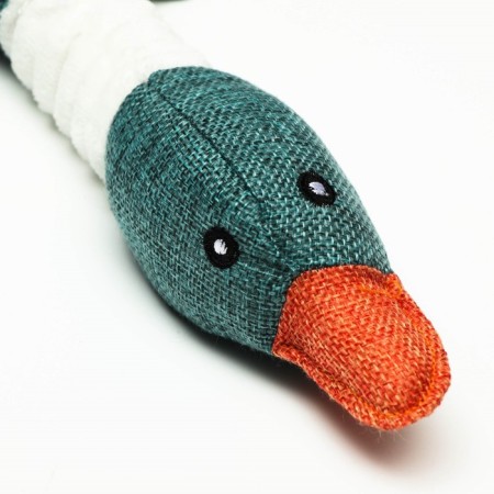 Textile toy "duck" with a squeak, 31 cm, gray-1