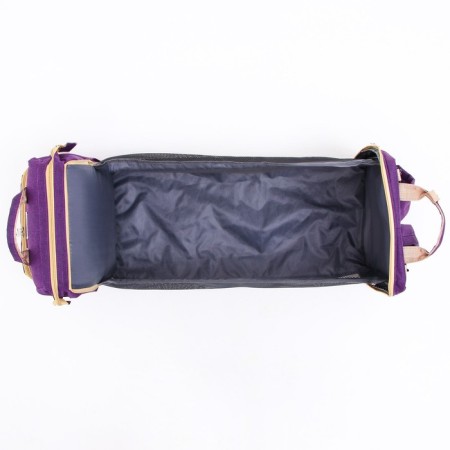 Bag backpack for mom and baby with a changing rug, purple color-5