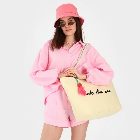 Bag Women's Beach Into the Sea, 50x34.5x14 cm, beige color-7