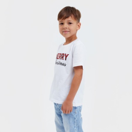 T-shirt Children's KAFTAN "Merry Christmas", size 36 (134-140), white color-2