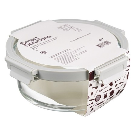 Smart Solutions baking and storage container, round, with a lid, 1.3 l, the color is light gray-9