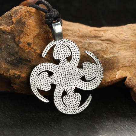 Protective amulet "Swastika Saturn", 35x35mm, metal-3