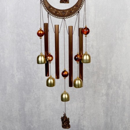 Wind Music Metal "Ganesha" 4 tubes, 5 bells 65 cm-2